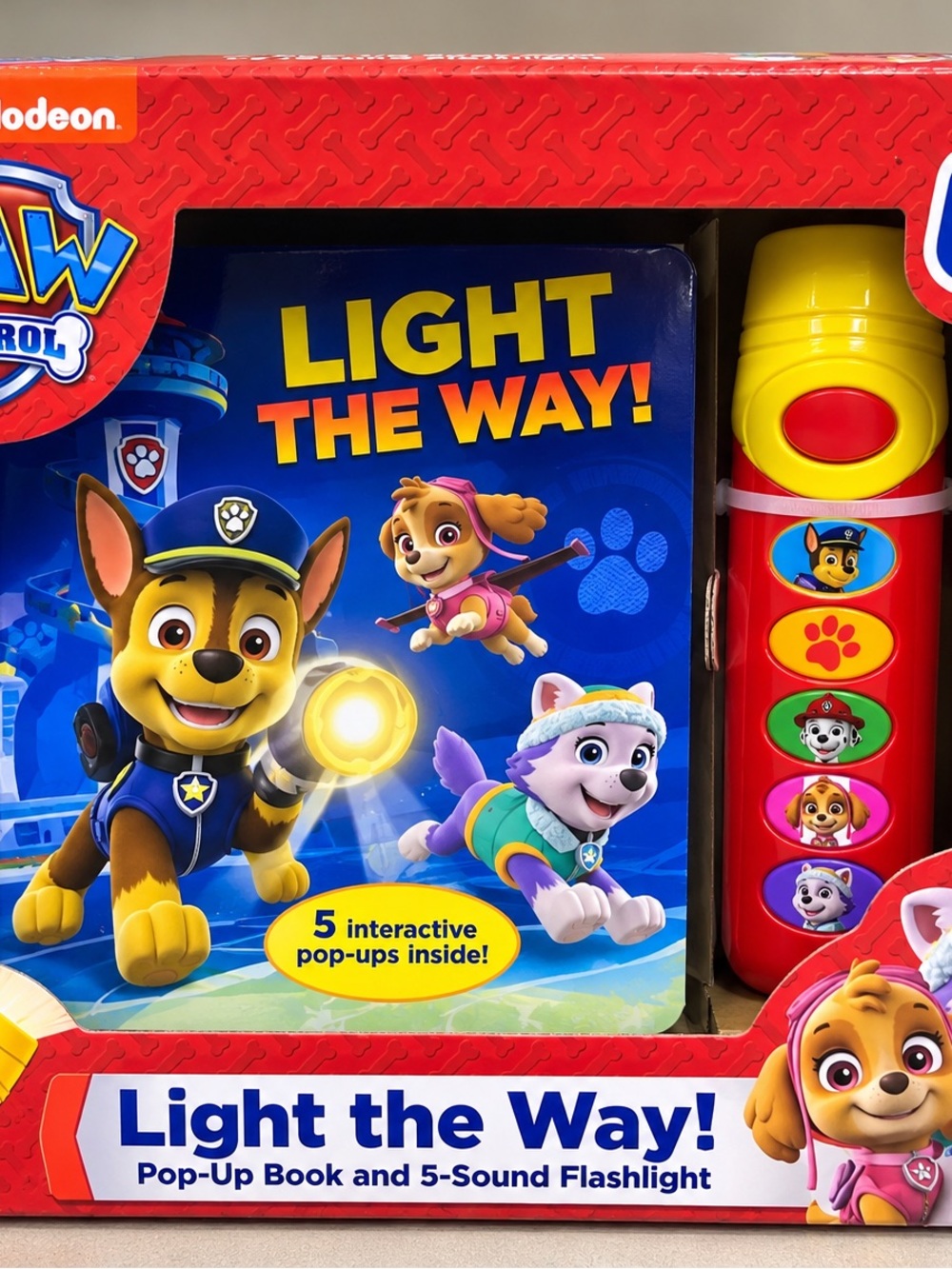 Paw Patrol Light the Way Pop-Up Book with Red and Yellow Sound Flashlight